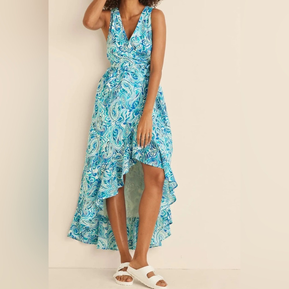 VENUS Multicolor High Low Ruffle Hem Maxi  Dress*